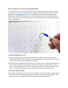 Plan Your Week: Tips for Using a Weekly Planner