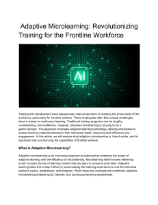 Adaptive Microlearning for Frontline Workforce Training