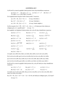 Fonksiyon Alıştırmaları: &Ouml;rtenlik, Birebirlik, Bileşke