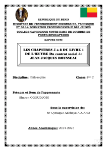 Exposé sur le Contrat Social de Rousseau (Chap. 5-8)