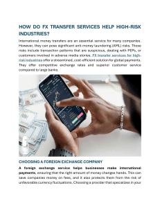 FX Transfer Services for High-Risk Industries