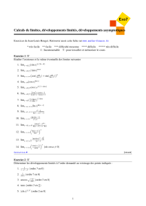 Calcul de limites, développements limités, asymptotiques