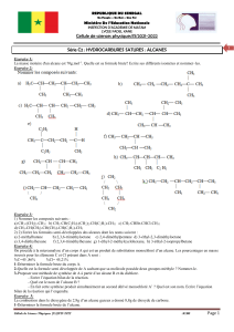 Exercices sur les alcanes - Chimie organique 1S