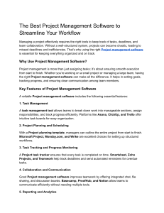 Project Management Software: Streamline Your Workflow