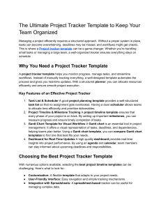 Project Tracker Template: Organize Your Team