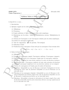 Syllabus: Sequences and Series of Functions