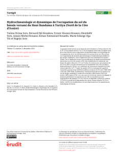 Hydroclimatologie et occupation du sol Haut Bandama, C&ocirc;te d'Ivoire