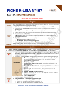 Hépatites Virales : Fiche Récapitulative