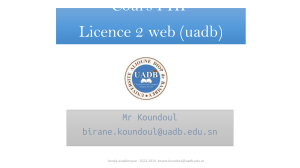 Cours PHP Licence 2 Web UADB