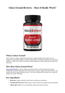 Gluco Extend Review: Does It Really Work for Blood Sugar?