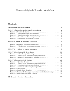 TD Transfert de Chaleur : Exercices et Corrections