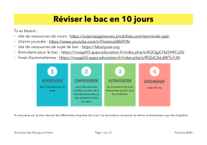 Réviser le Bac Physique-Chimie en 10 Jours