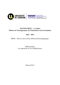 Différenciation pédagogique : Multiplications CM1/CM2