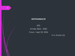 Cours de Biopharmacie : Galénique, Pharmacocinétique