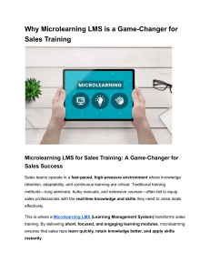 Microlearning LMS: Revolutionizing Sales Training