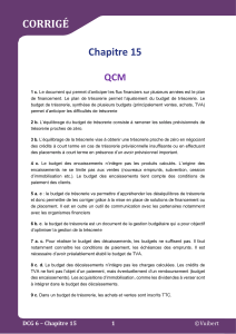 Corrigé DCG 6 : Budget de trésorerie - Exercices et QCM