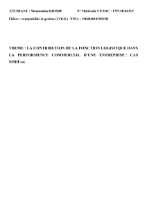 Logistique et Performance Commerciale : Étude de Cas SMDF-sa