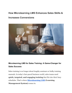 Microlearning LMS: Enhance Sales Skills & Conversions