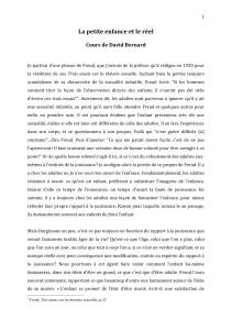 La petite enfance et le r&eacute;el : Cours de David Bernard