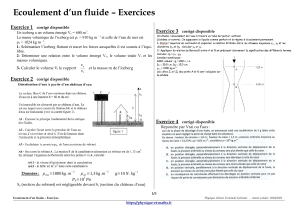 Exercices : Écoulement des fluides - Terminale