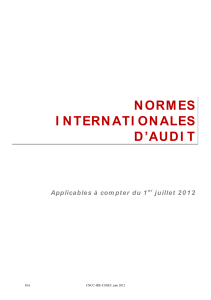 Normes Internationales d'Audit (ISA) - Juillet 2012