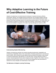 Adaptive Microlearning: Cost-Effective Training Future