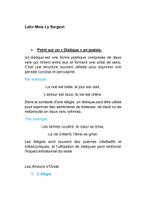 L'&eacute;l&eacute;gie en po&eacute;sie latine : Cours sur le distique et l'alexandrinisme