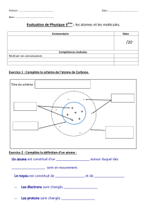 Évaluation Physique 3ème : Atomes et Molécules