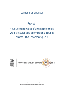 Cahier des charges : Application web Master Bio-informatique