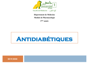 Antidiab&eacute;tiques : Cours de Pharmacologie pour &Eacute;tudiants en M&eacute;decine