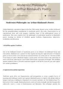 Rimbaud's Poetry & Modernist Philosophy: An Analysis