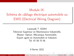 Sch&eacute;ma de c&acirc;blage &eacute;lectrique automobile (EWD)