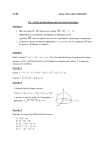 TD Outils Mathématiques Sciences Physiques 2022-2023