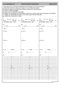 2nde - Ex 3d - Exercices sur les fonctions polynômes du second degré (partie 2) - CORRIGE