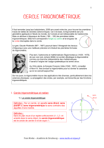 Cercle trigonométrique : cours de maths complet