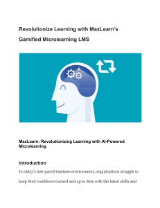 MaxLearn: AI-Powered Microlearning LMS for Corporate Training