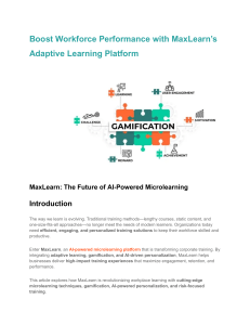 MaxLearn: AI-Powered Microlearning for Workforce Performance