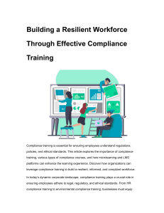 Compliance Training: Building a Resilient Workforce