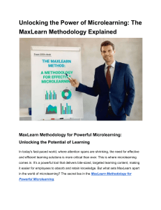 MaxLearn Microlearning Methodology Explained