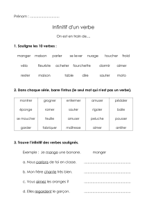 Exercice de grammaire : Infinitif des verbes