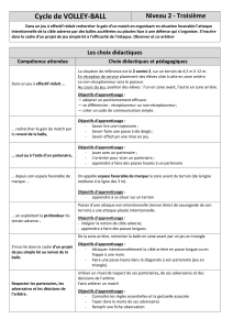 Plan de cours Volley-ball 3ème : Attaque et Défense