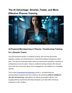 AI Microlearning in Pharma: Smarter, Faster Training