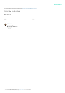 Orienting of Attention: Spatial Cognition Article