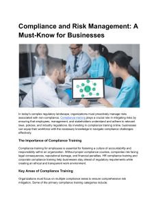 Compliance & Risk Management Training for Businesses