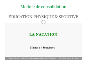 Natation et EPS : Module de consolidation Master 1