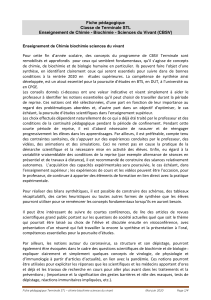 Fiche P&eacute;dagogique Terminale STL CBSV : Chimie, Biochimie, Sciences