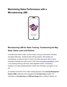 Microlearning LMS: Boost Sales Performance with Training