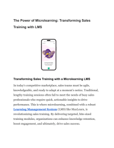 Microlearning LMS: Transforming Sales Training | MaxLearn