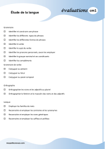 &Eacute;valuation de fran&ccedil;ais CM1 : Grammaire, Orthographe, Lexique