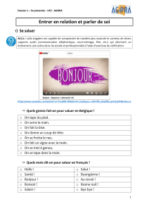 Se pr&eacute;senter et entrer en relation - Dossier d'apprentissage